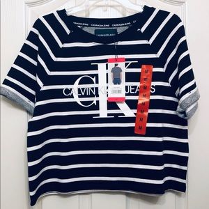 Calvin Klein striped shirt medium new